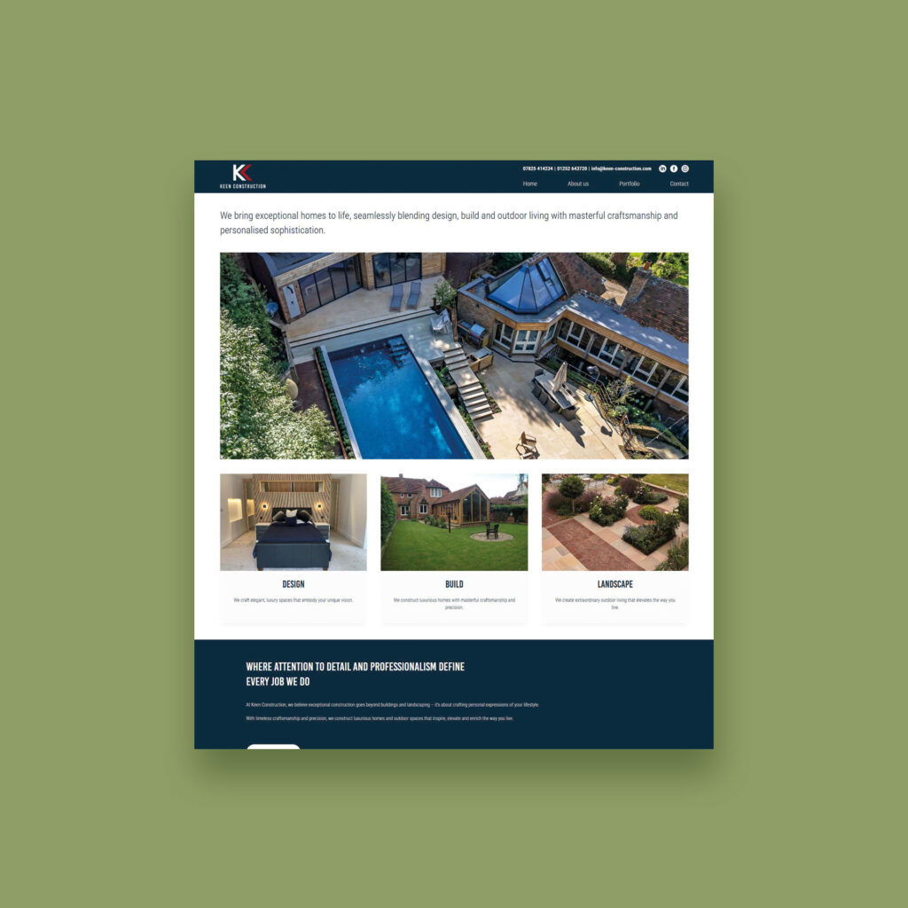 Home 7 Keen Construction website